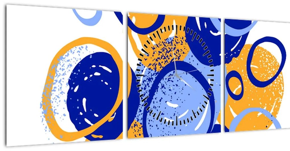 Tablou - Motiv luminos cu cercuri (cu ceas) (90x30 cm)