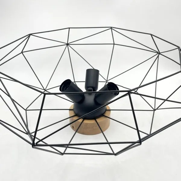 Brilagi - Plafonieră WOODY BASKET 3xE27/60W/230V, diam. 60 cm, stejar