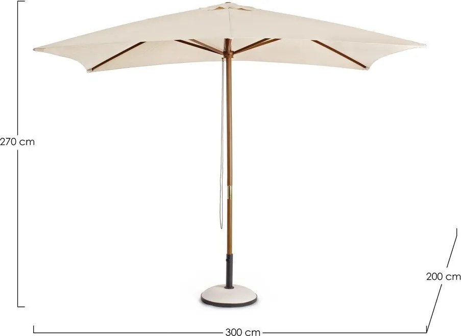 Umbrelă de soare bej 200x300 cm Syros – Bizzotto