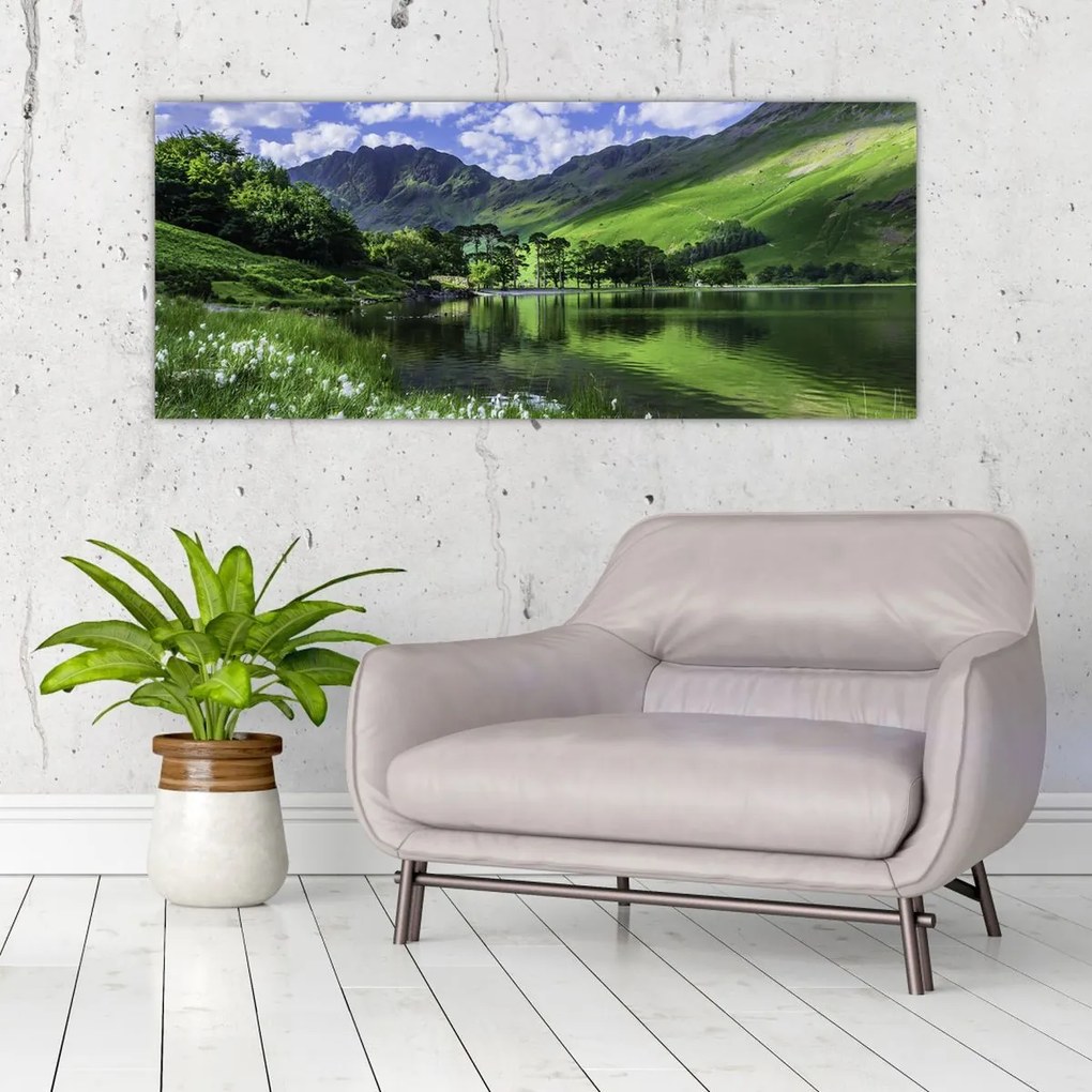 Tablou - Peisaj cu un lac (120x50 cm)
