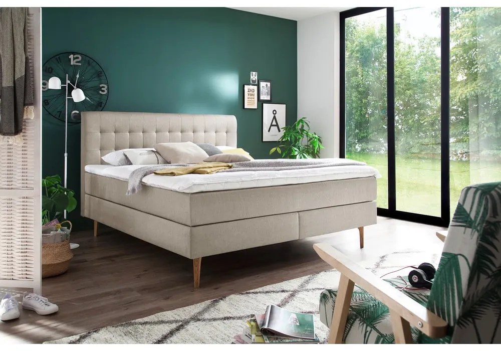 Pat boxspring bej 180x200 cm Massello – Meise Möbel