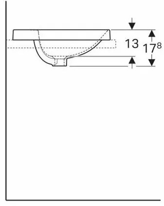 Lavoar semiincastrat Geberit Variform rotund cu preaplin 48 cm