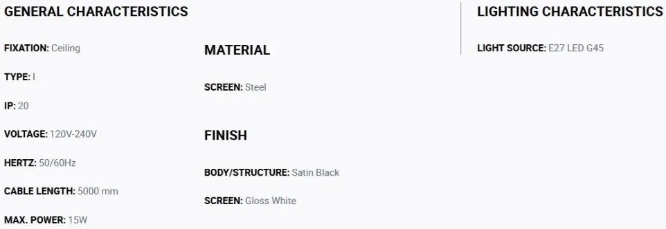 Lustra cu 3 pendule metal TATAWIN S alba