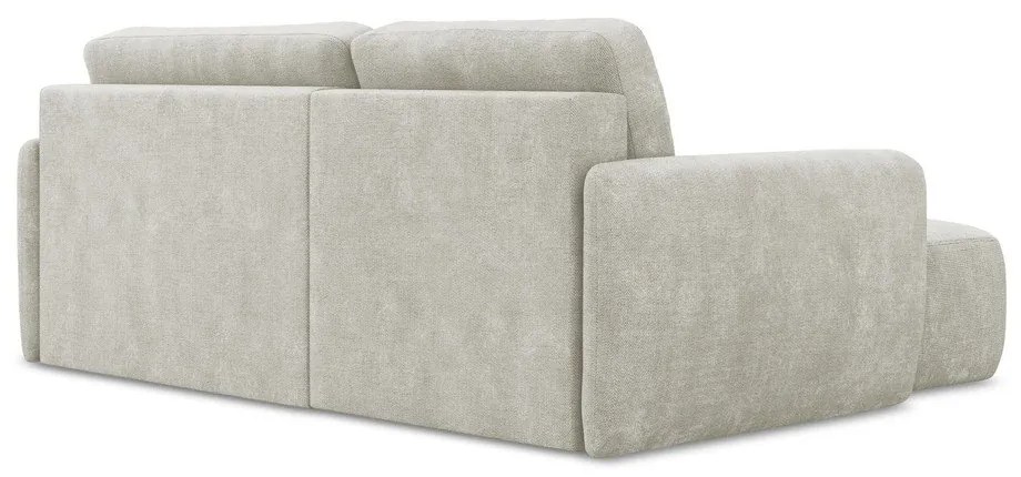 Colțar crem extensibil/cu spațiu de depozitare cu tapițerie din chenille (cu colț pe partea stângă/cu șezlong) Lilo – Makamii