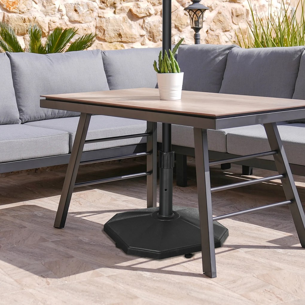 Outsunny Suport de umbrela baza de umbrela din polietilena pentru suport Ø 32, 34 si 38 mm - 46 x 46 x 39 cm negru | Aosom Romania