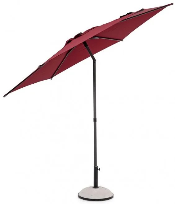 Umbrela de gradina cu brat pivotant rosu bordo din poliester si metal, ∅ 270 cm, Samba Bizzotto