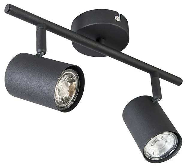 Spot modern negru cu 2 lumini inclinabile - Jeana
