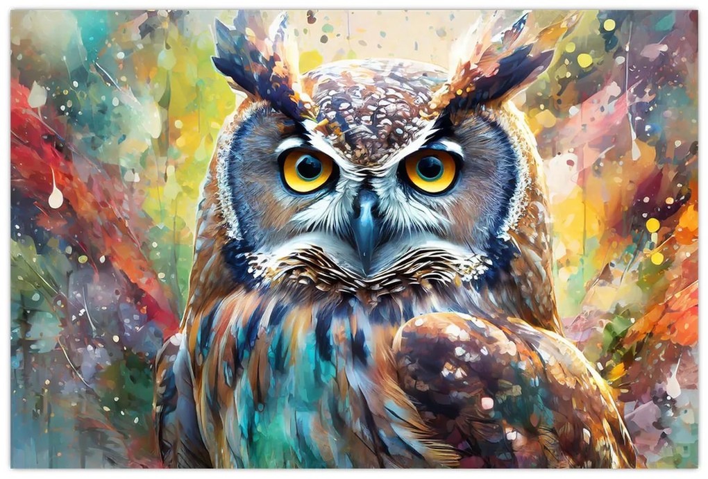 Tablou - Pictură de o bufniță (90x60 cm)