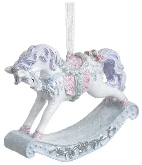 Set 2 ornamente brad din rasina Rocking Horse