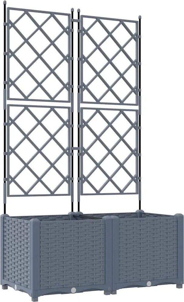 vidaXL Vază pentru Grădină 2 pcs Gri Deschis 80 x 40 x 143 cm Oțel