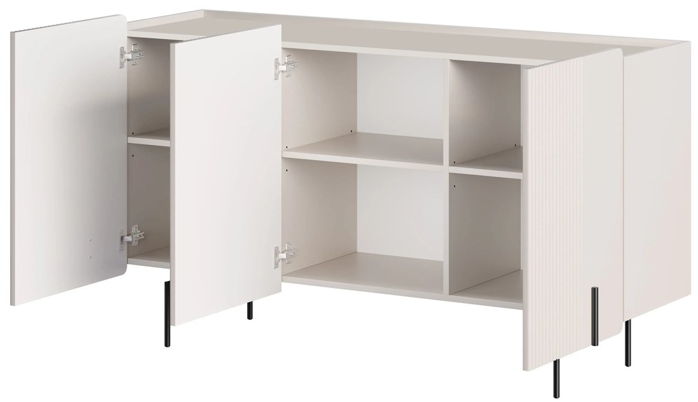 Comodă cu trei uși Malmi 150 cm - cașmir / picioare negre