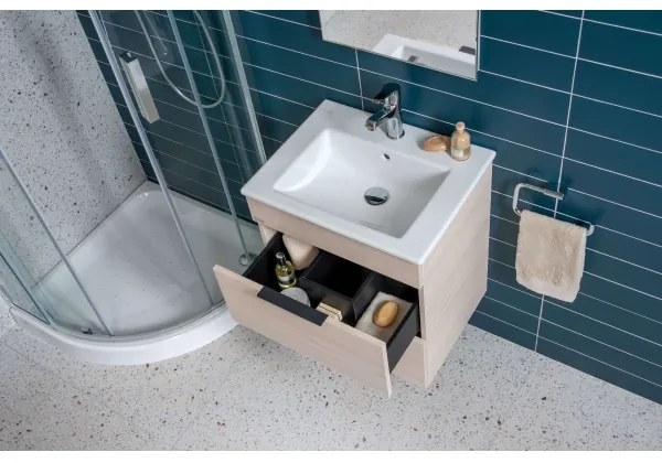 JIKA H4536021765141 - Corp de baie CUBE cu lavoar, 60,7 x 65 cm, frasin