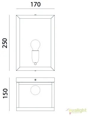 Aplica de perete exterior cu protectie IP55, Quadro 262.02.OT