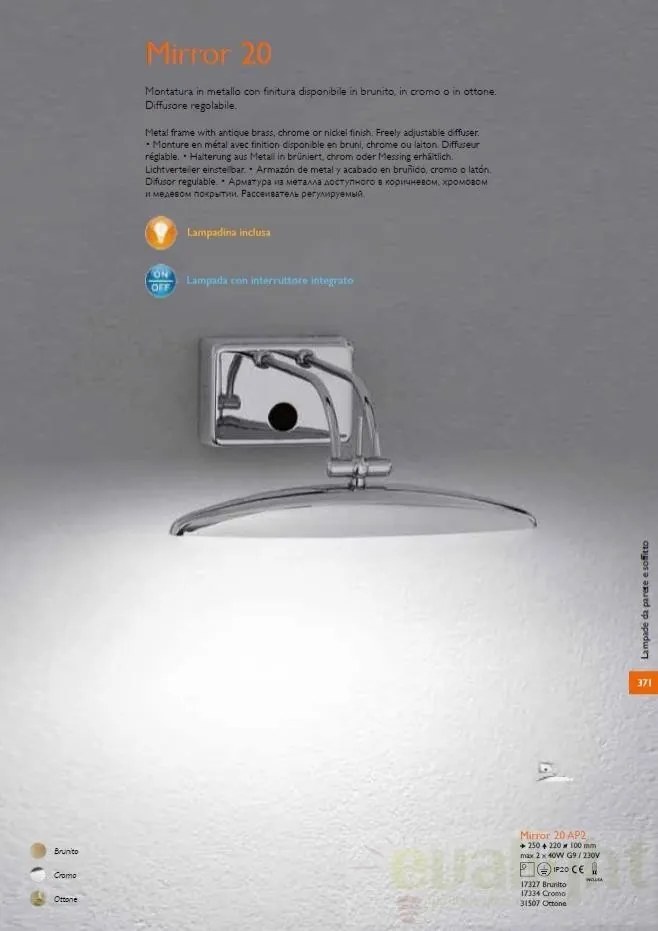Aplica de tablou sau oglinda baie MIRROR-20 AP2 BRUNITO 017327