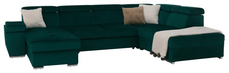 Coltar Living Extensibil LAMORA U Verde Stanga