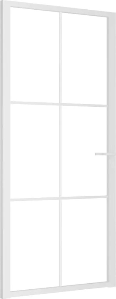 vidaXL Ușă de interior, 93x201,5 cm, alb, sticlă ESG și aluminiu