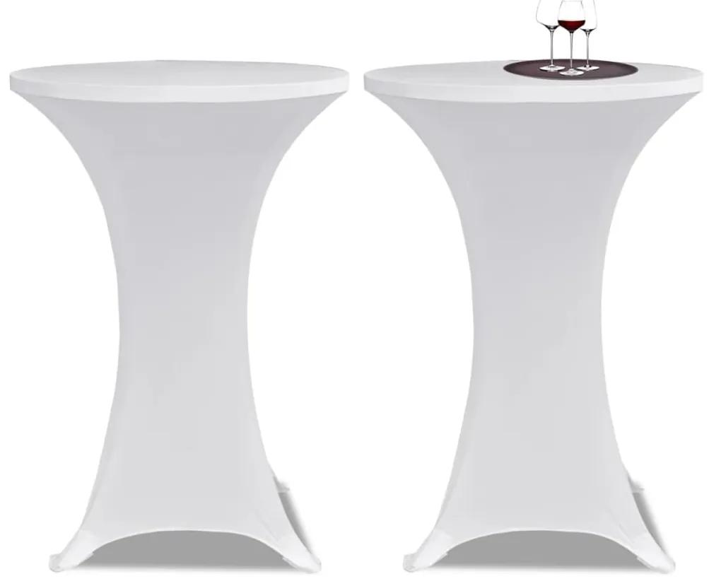 279070 vidaXL Husă de masă cu picior, Ø80 cm, alb, elastic, 4 buc.