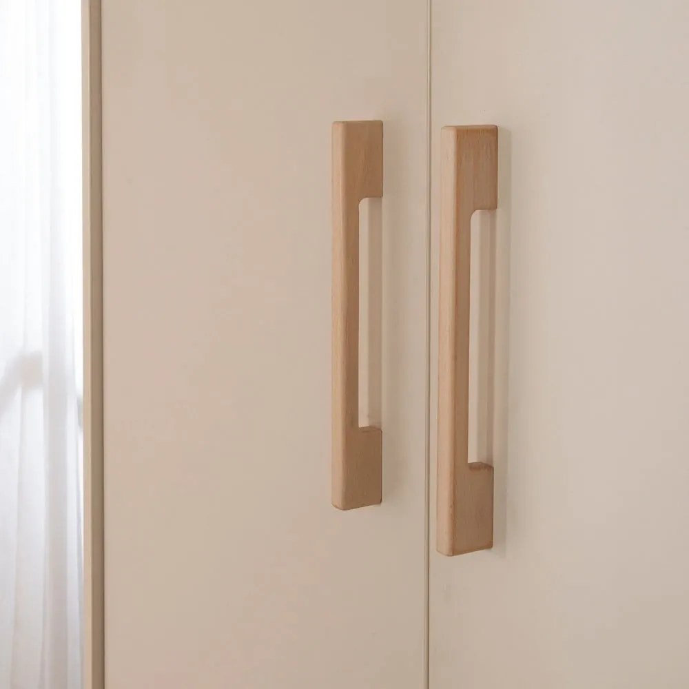 Șifonier de copii crem/în culoare naturală cu aspect de lemn de stejar 138x200x55 cm Jil – Roba