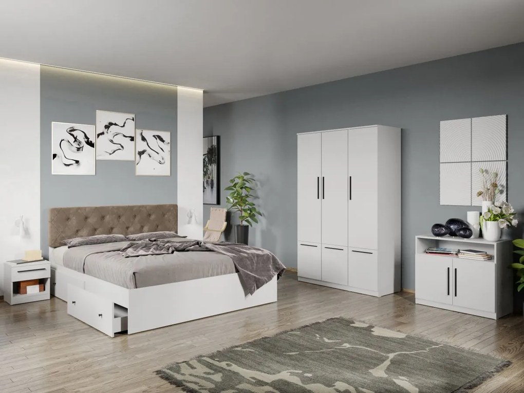 Set mobila dormitor complet Alb Levi C01