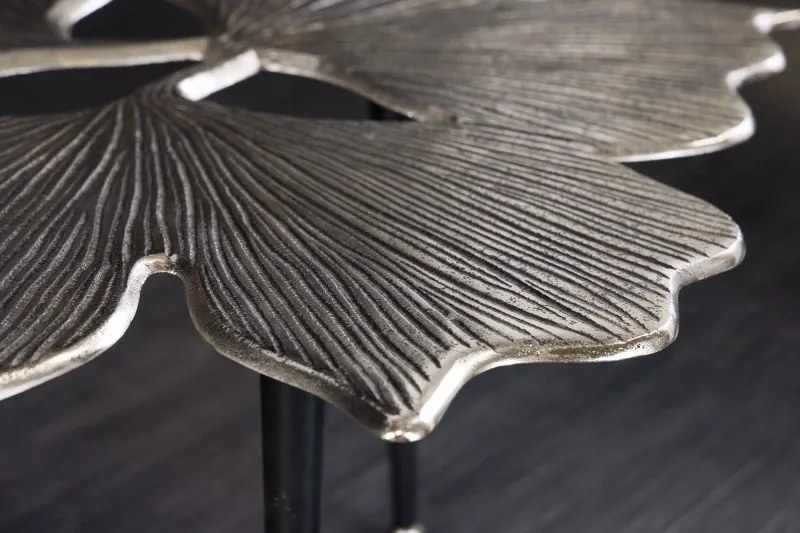 Masuta cu aspect deosebit Ginkgo Leafs 75cm, argintiu