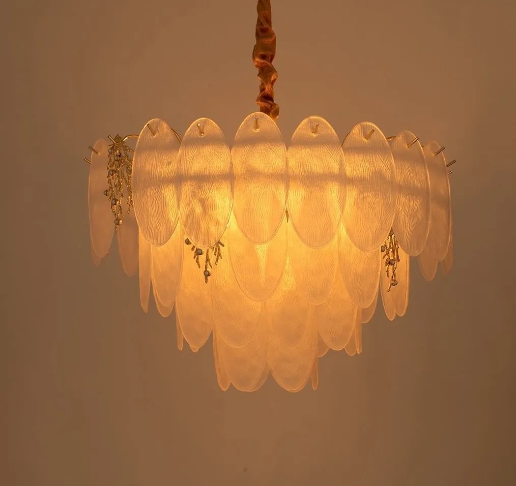 Lustra suspendata metal auriu si sticla CLARA 60