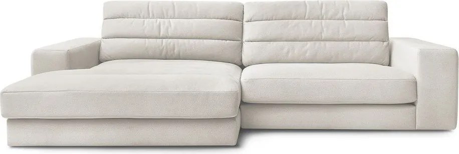 Colțar bej cu tapițerie din catifea (cu colț pe partea stângă/cu șezlong) Sierra – Bobochic Paris