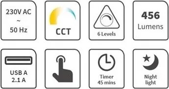 Lampă LED dimabilă de masă cu USB LED/9W/230V 3000K/4000K/5500K alb