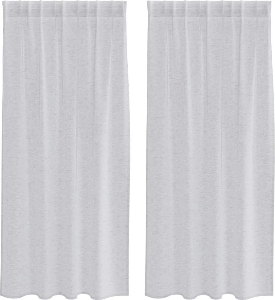 vidaXL Cortină din Voile 2 pcs Gri deschis 175 x 140 cm Poliester