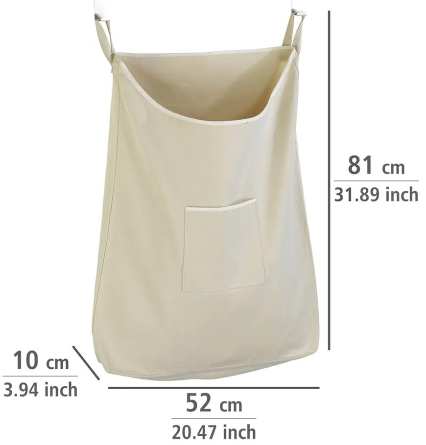 Coș de rufe suspendat Door Laundry, bej, 65 l