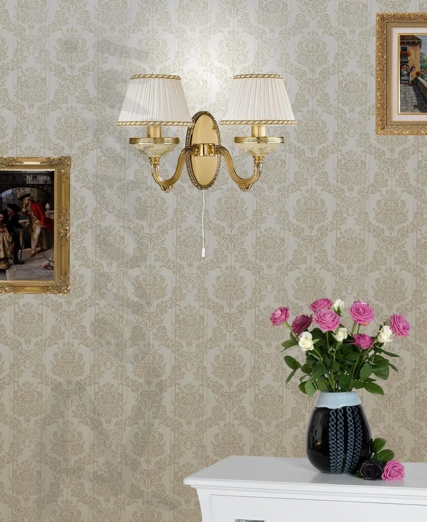 Aplica de perete clasica cu 2 brate din alama design italian 6522