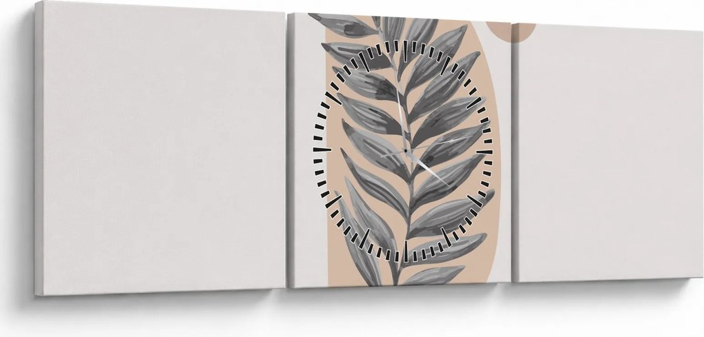 Tablou - Foaie ilustrată N⁰1 (cu ceas) (90x30 cm)