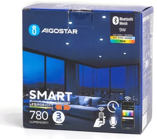 SET 3x corp de iluminat LED RGBW dimabil încastrat Aigostar MESH 9W/230V 2700K-6500K d. 14,5cm