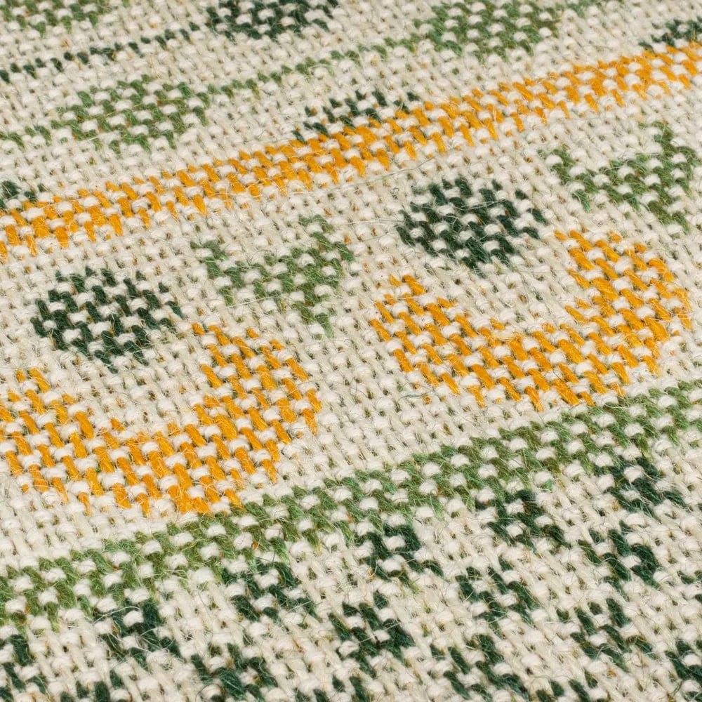 Covor verde din amestec de iută 200x290 cm Mara Jute Border – Flair Rugs