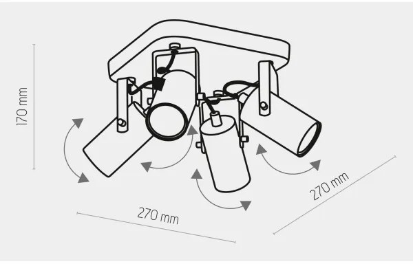 Spot REDO 4xGU10/10W/230V alb