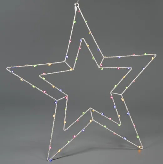 NEXOS Decorațiune de Crăciun cu LED-uri stea argintie, 50 cm