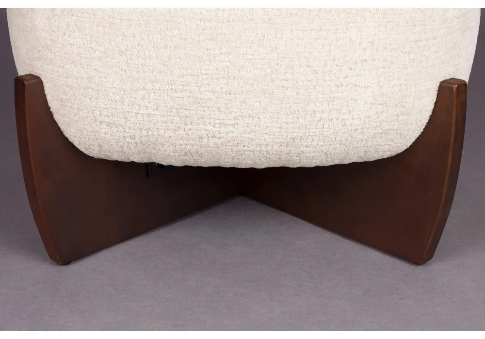 Taburet bej cu tapițerie din țesătură bouclé Emilius – Dutchbone