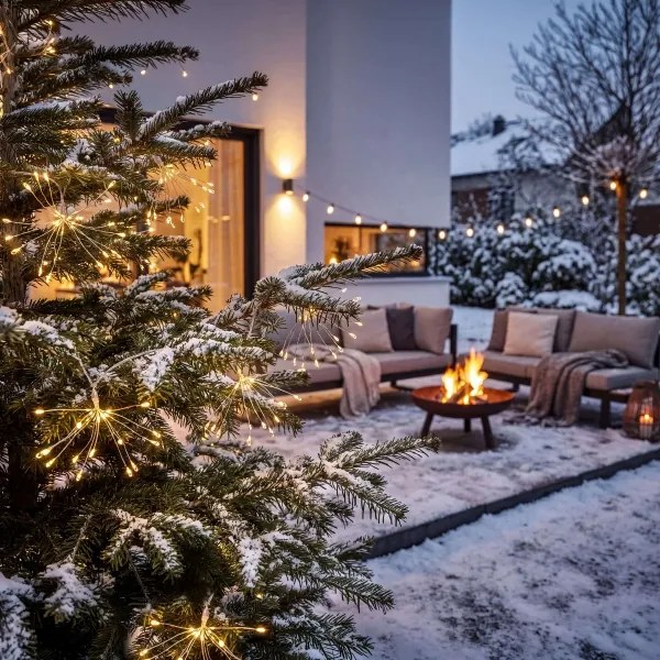 BRILAGI - LED Ghirlandă de exterior pentru Crăciun 300xLED 7m IP44 alb cald efect de artificii