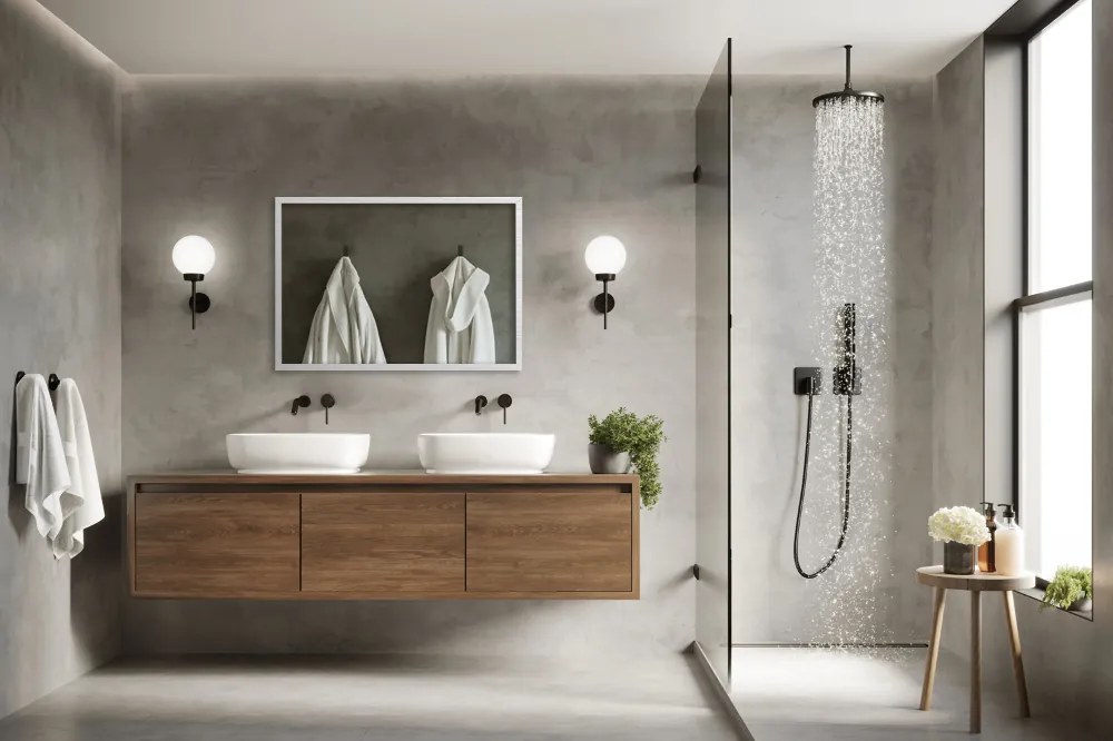 Oglinda decorativa dreptunghiulara cadru din MDF alb 70x50 cm