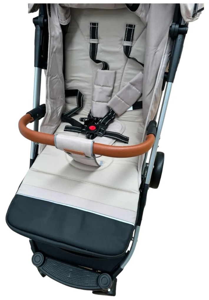 Carucior sport cu functie de pliere tip troller, sezut reglabil, husa pentru picioare si geanta 6-36 luni, Crem - CPC-62-crem