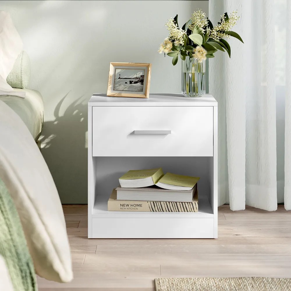 Măsuță de noptieră COSTA, 28x39x41 cm, albă Vasagle