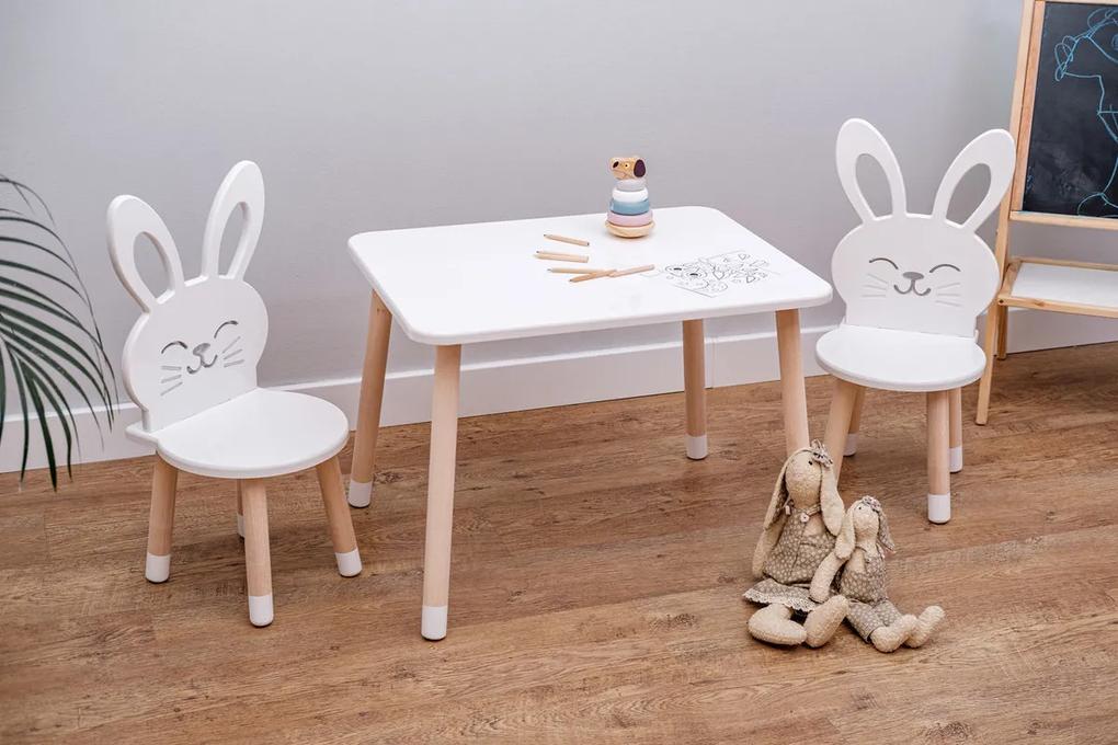 Masă pentru copii cu scaune - Iepure - albă Kids table set - Rabbit