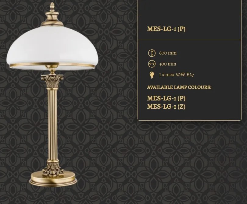 Veioza design clasic realizata manual MESSINA