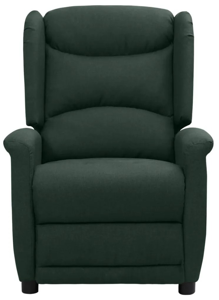 338880 vidaXL Fotoliu de masaj, verde închis, material textil