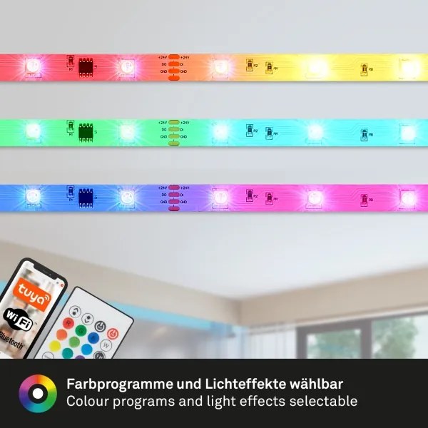 Brilo - Bandă LED RGBW dimabilă 6,65m LED/18W/230V Wi-Fi Tuya + DO