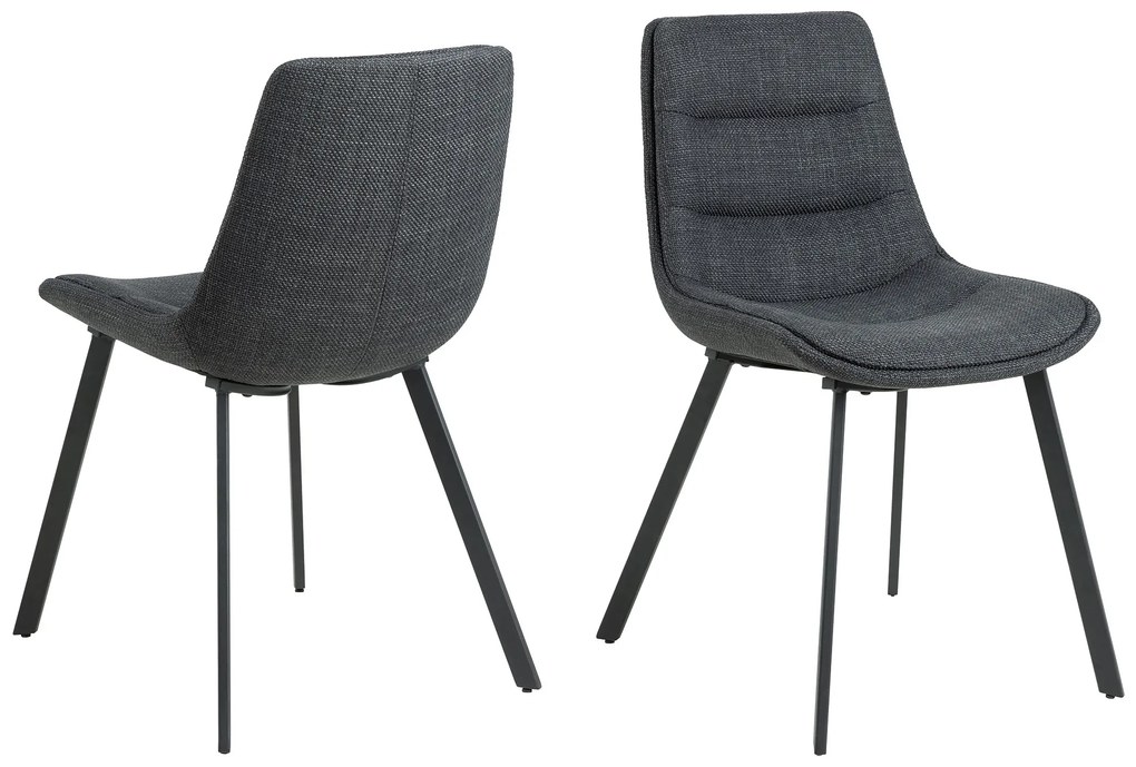 MAZZONI EXPORT IDA Antracit (material Basel 19) - SCAUN TAPIȚAT MODERN PENTRU SALON/SUFRAGERIE LOFT