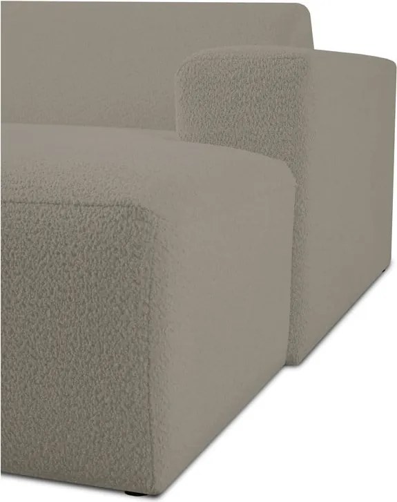 Modul pentru canapea maro deschis cu tapițerie din stofă bouclé (cu colț pe partea dreaptă) Roxy – Scandic