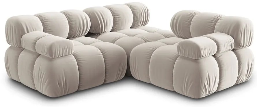 Canapea modulară bej cu tapițerie din catifea 282 cm Bellis – Micadoni