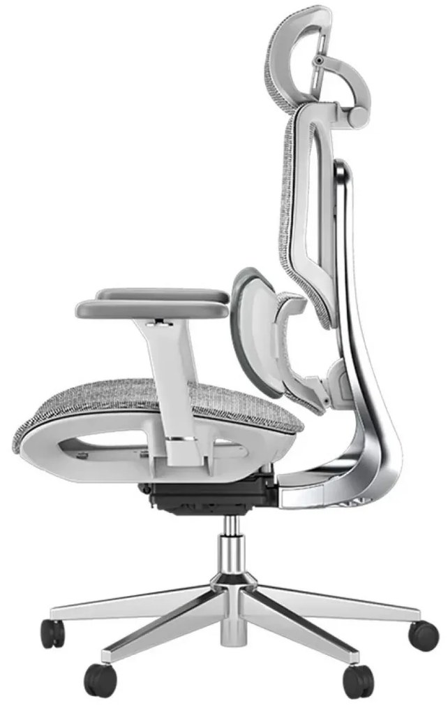 HBADA E3 AIR Scaun ergonomic, cu suport lombar dinamic pe 3 zone, tetieră reglabilă 3D, cotiere reglabile 6D, pivotant, Gri