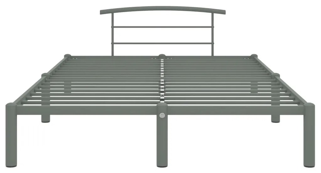 Cadru de pat, gri, 140 x 200 cm, metal Gri, 140 x 200 cm