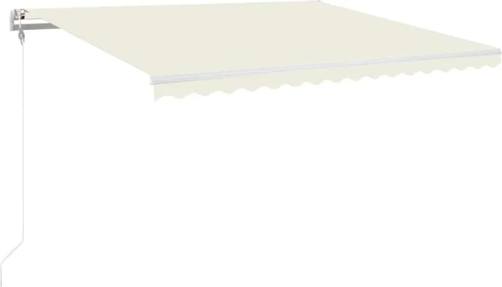 vidaXL Copertină automată cu LED & senzor vânt, crem, 450x350 cm